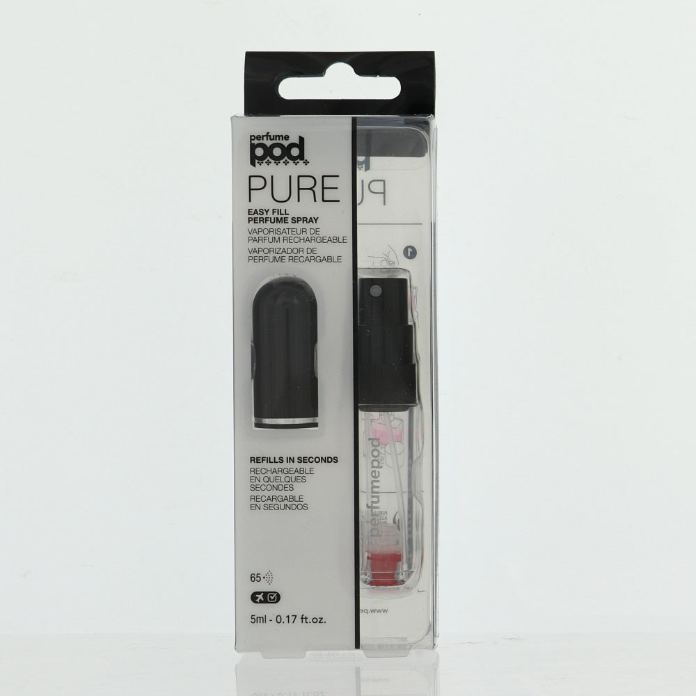 Perfume Pod Pure Black Fragrance By Travalo 0.17 Oz Refillable Spray For Unisex In Box